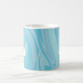 Abstrakter Monogramm Name Marble Blue Kaffeetasse (Mittel)
