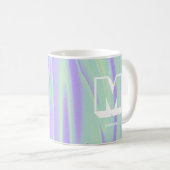 Abstrakter Monogramm Name Marble Lila grün Kaffeetasse (VorderseiteRechts)