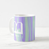 Abstrakter Monogramm Name Marble Lila grün Kaffeetasse (Vorderseite Links)