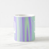 Abstrakter Monogramm Name Marble Lila grün Kaffeetasse (Mittel)