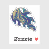 Abstrakter Monstera Leaf Liquid Marmor Aufkleber (Blatt)