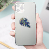 Abstrakter Monstera Leaf Liquid Marmor Aufkleber (Telefon)