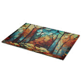 Abstrakter Mosaik-Herbstwald Schneidebrett (Ecke)