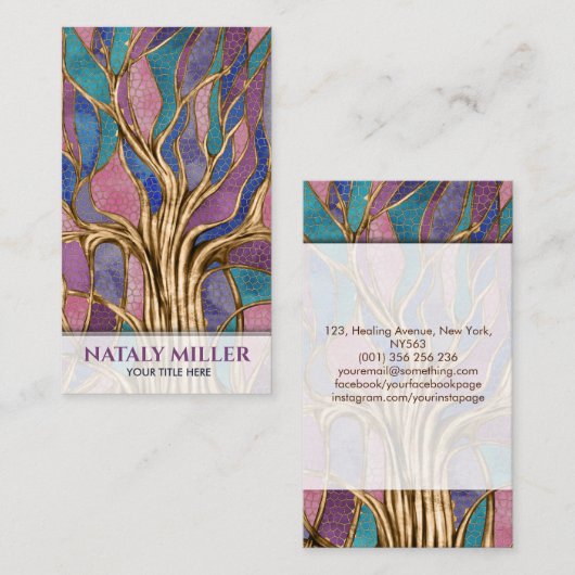 Abstrakter Mosaikbaum Visitenkarte (Vorne/Hinten)