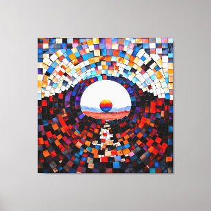 Abstrakter Mosaikblick der Stille Leinwanddruck