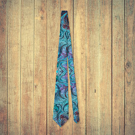 Abstrakter Mosaikdrache oder Meerjungfrauenskala Krawatte