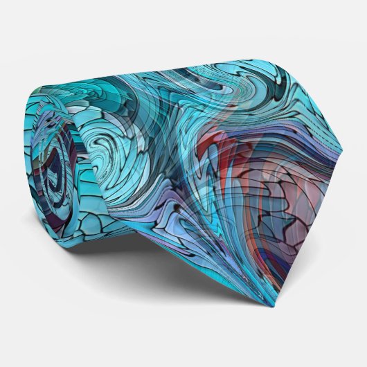 Abstrakter Mosaikdrache oder Meerjungfrauenskala Krawatte (Gerollt)