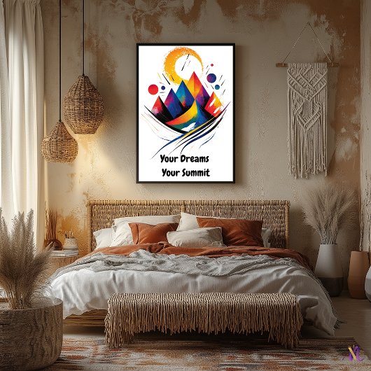 Abstrakter Motivierend Minimalistischer Bergsee-Za Poster