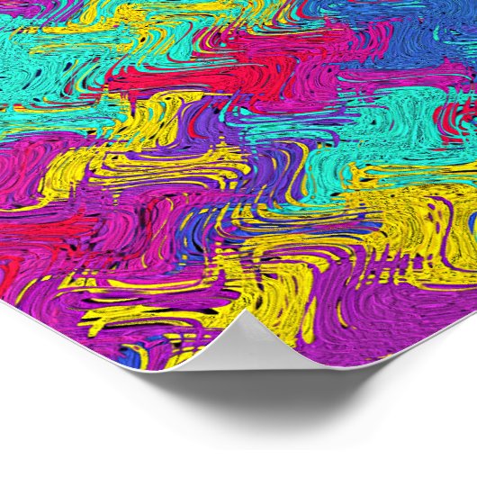 ABSTRAKTER MULTICOLOR WALL ART POSTER (Ecke)