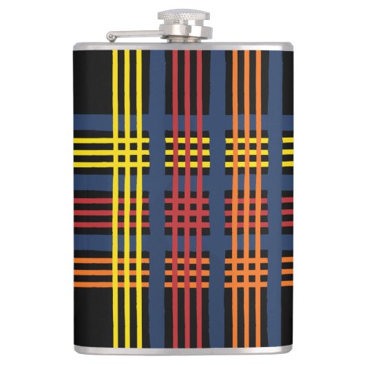 Abstrakter Multycolor-Flasche Flachmann (Vorderseite)