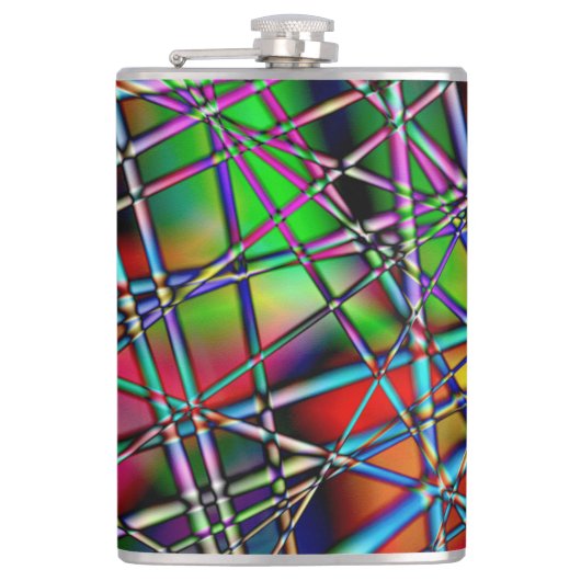 Abstrakter Multycolor-Flasche Flachmann (Vorderseite)