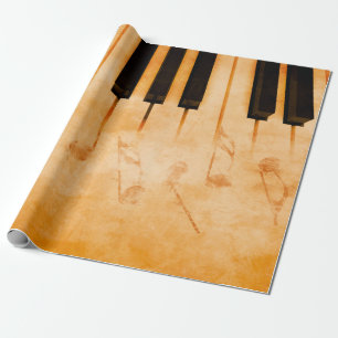 Abstrakter musikalischer Hintergrund - Tastatur un Geschenkpapier
