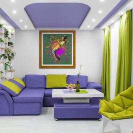 Abstrakter Musiker spielt Trumpet Poster