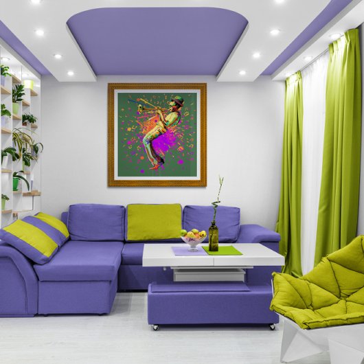 Abstrakter Musiker spielt Trumpet Poster