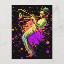 Abstrakter Musiker spielt Trumpet