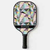 Abstrakter Musterindividuelle Name Pickleball Schläger (Rückseite)