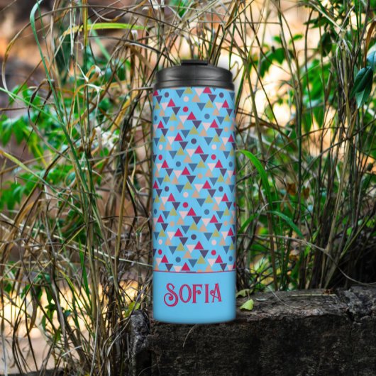 Abstrakter Mustername Blau Himmelwärmer Thermosbecher