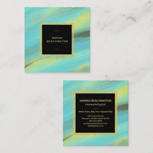 *~* abstrakter mutiger Goldstaub-und Quadratische Visitenkarte (Vorne/Hinten)