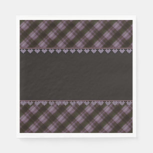 Abstrakter nahtloser, karierter, schwarzer Braunta Serviette