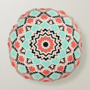 Abstrakter nahtloser Rundgang Mandala mosaic tile Rundes Kissen