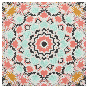 Abstrakter nahtloser Rundgang Mandala mosaic tile  Stoff