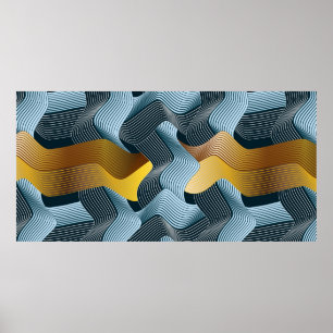 Abstrakter nahtloser Schmuck mit Wellen Poster