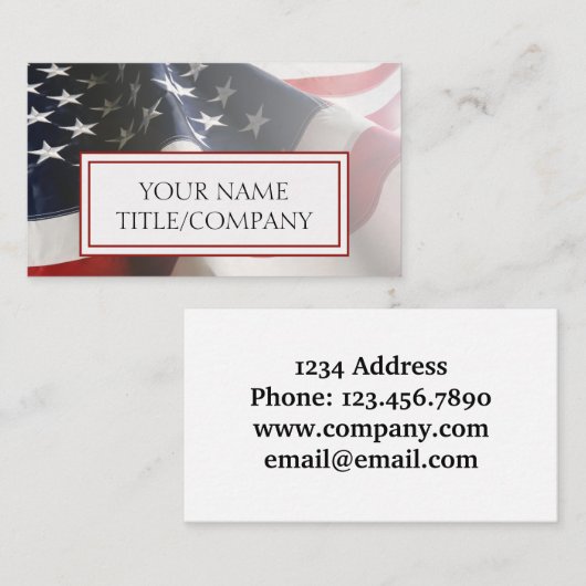 Abstrakter Name der amerikanischen Flaggenfirma Visitenkarte (Vorne/Hinten)