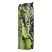 Abstrakter Name der Green Black Gold Camouflage DI Thermosbecher (Nach links gedreht)