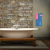 Abstrakter Name der korallenblauen Welle Badhandtuch Set