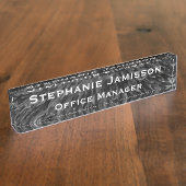 Abstrakter Name für Schwarzweiß-Macro Namensplakette (Seite)