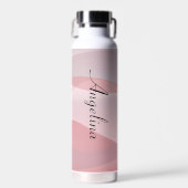 Abstrakter Name in Rosa beige Trinkflasche (Vorne)