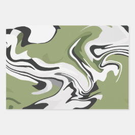 Abstrakter Naturfluss Geschenkpapier Set