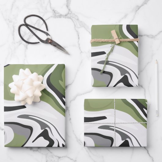 Abstrakter Naturfluss Geschenkpapier Set (Vorderseite)