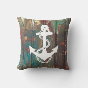 abstrakter nautischer ANCHOR + ROPE Kissen