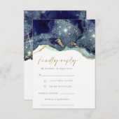 Abstrakter Navy-Glitzer-Hochzeitstag Begleitkarte (Vorne/Hinten)