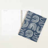 Abstrakter Navyblauer Abstrakter Bogen Notizbuch | Planer (Anzeige)