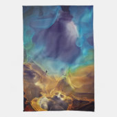 Abstrakter Nebel aus Feuer und Eis Geschirrtuch (Vertikal)