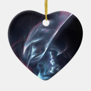 Abstrakter Nebel Blau und Lila Keramik Ornament
