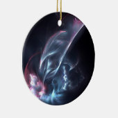 Abstrakter Nebel Blau und Lila Keramikornament (Rechts)