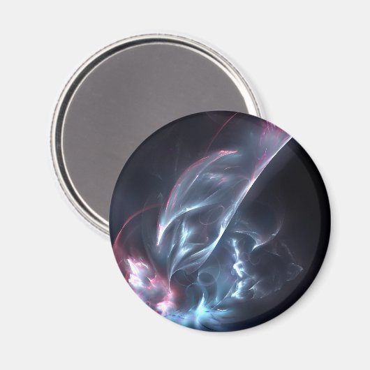 Abstrakter Nebel Blau und Lila Magnet (Vorderseite/Rückseite)