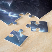 Abstrakter Nebel Blau und Lila Puzzle (Seite)