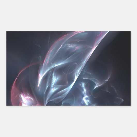 Abstrakter Nebel Blau und Lila Rechteckiger Aufkleber (Vorderseite)