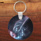 Abstrakter Nebel Blau und Lila Schlüsselanhänger (Vorderseite)