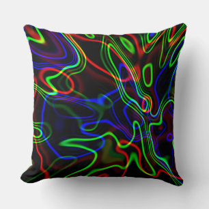 Abstrakter Neon Art 1 und 2 Optionen Kissen