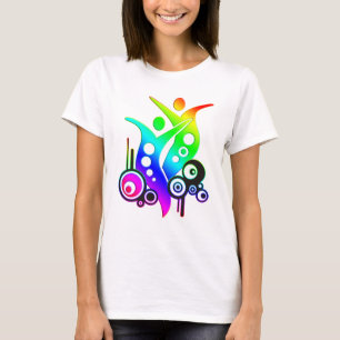 Abstrakter Neon-farbener SWING-Tänzer T-Shirt