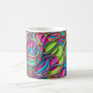 Abstrakter Neon-Gehirn-Netzwerk-Kaffeebecher Kaffeetasse