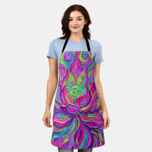 Abstrakter Neon-Lotus-Blüten-Apron Schürze
