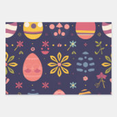 Abstrakter Neon Oaster Egg Wrap Geschenkpapier Set (Vorderseite)
