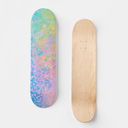 Abstrakter Neon Pastel Sky Alkoholtink Skateboard (Vorderseite)
