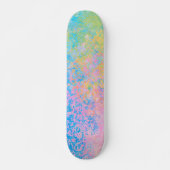 Abstrakter Neon Pastel Sky Alkoholtink Skateboard (Vorne)